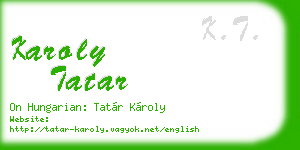 karoly tatar business card